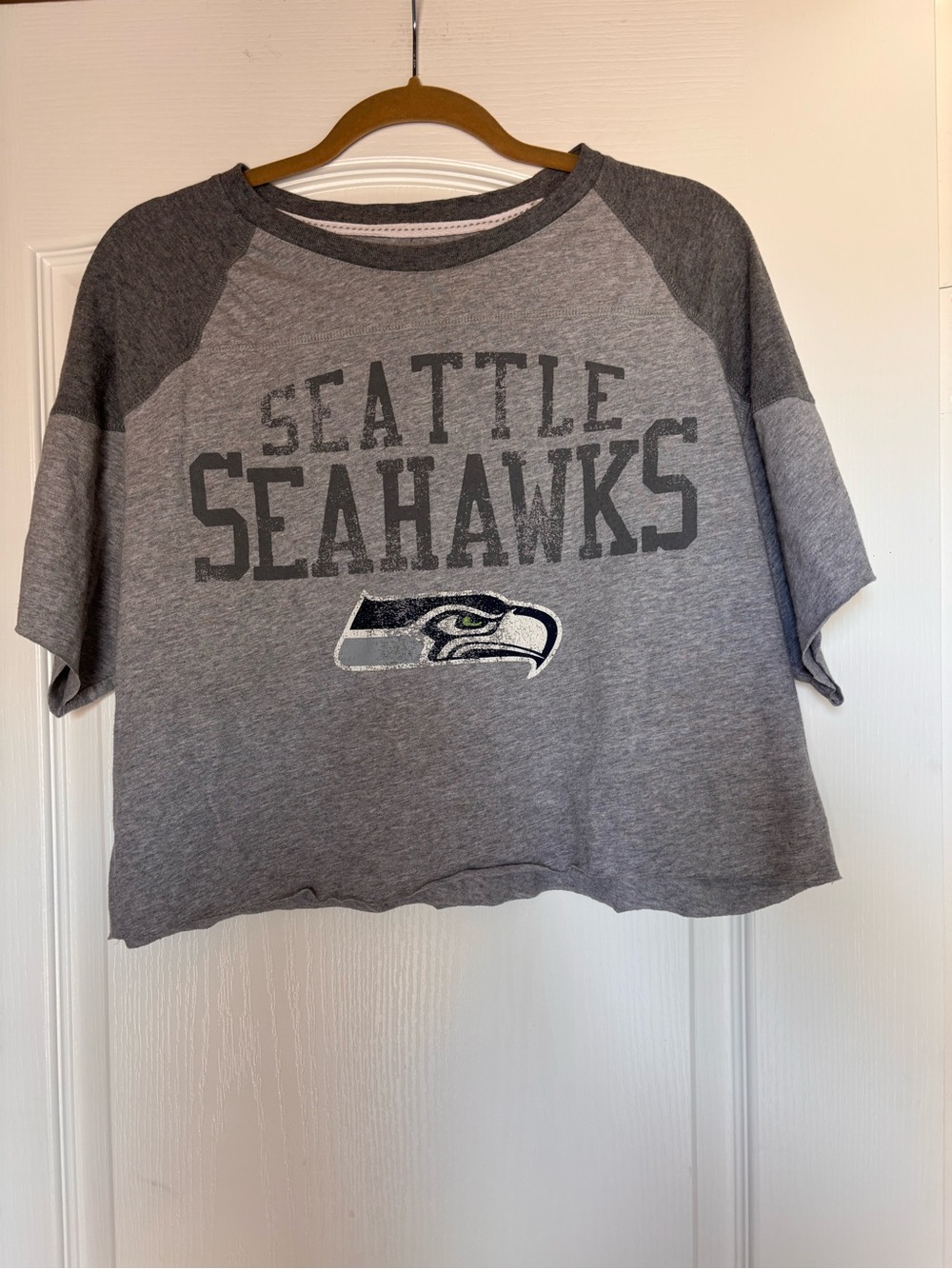 Seattle Seahawks NFL gray tshirt women’s XL Crop Top